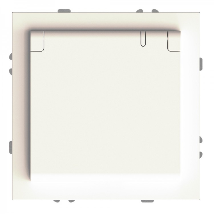 Розетка Ardero ER131-W Soft 16А із заземленням кришкою та шторками біла