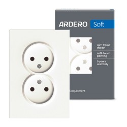 Розетка подвійна Ardero ER112-W Soft 16А без заземлення біла