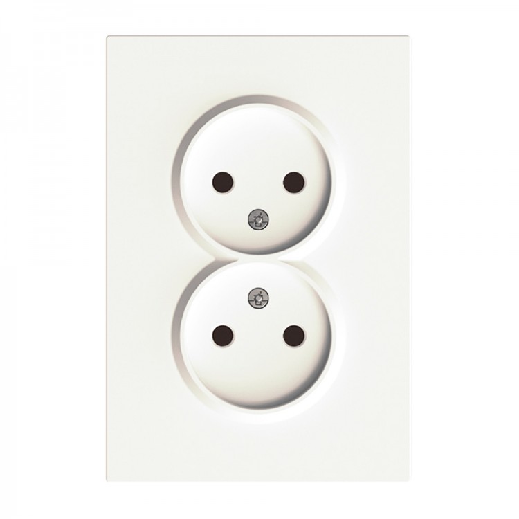 Розетка подвійна Ardero ER112-W Soft 16А без заземлення біла