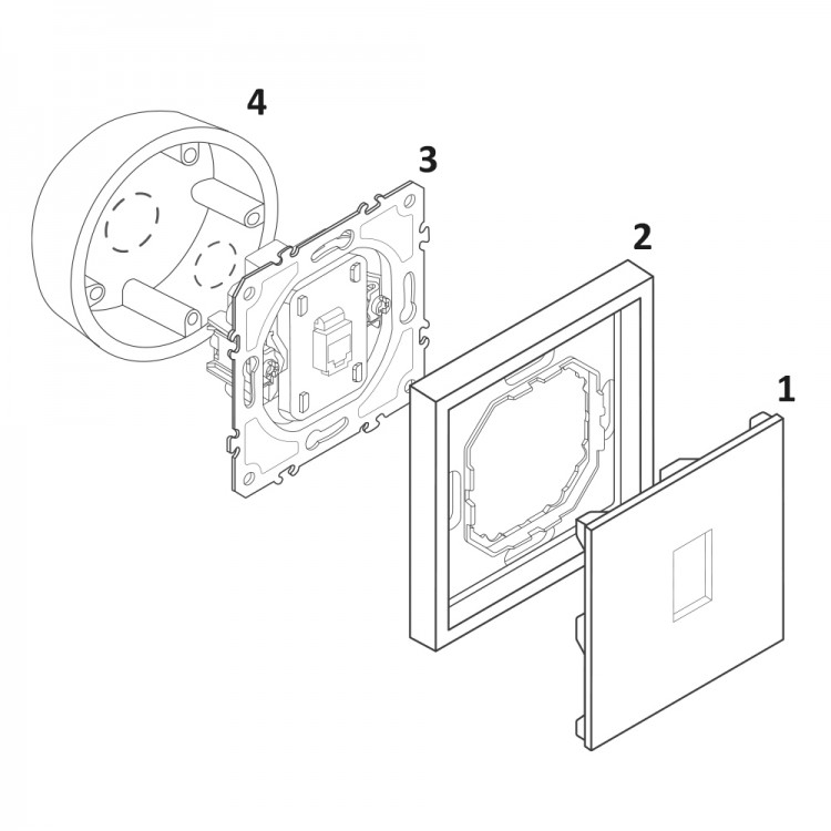 Розетка комп'ютерна Ardero ER151PC-W Soft біла