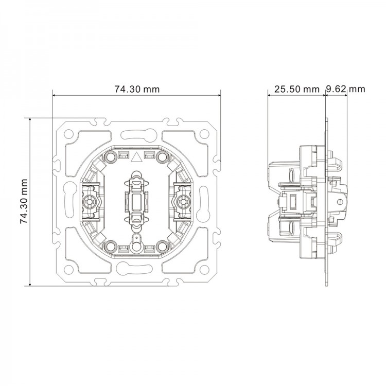 Вимикач 1-клавішний прохідний Ardero EV121-B Soft 10А чорний 