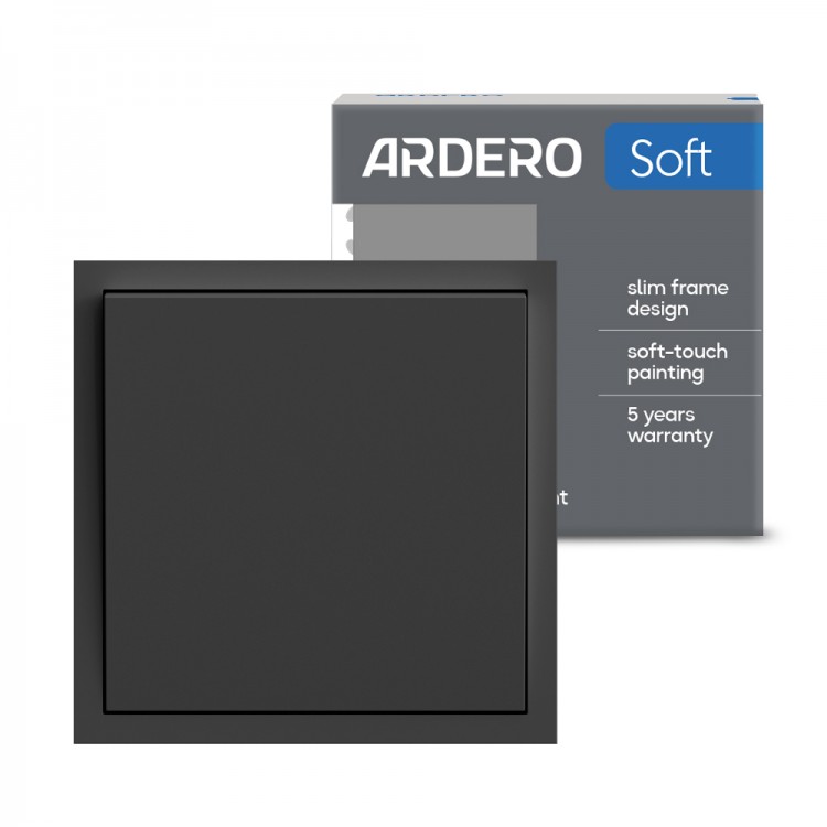 Вимикач 1-клавішний перехресний Ardero EV131-B Soft 10А чорний 