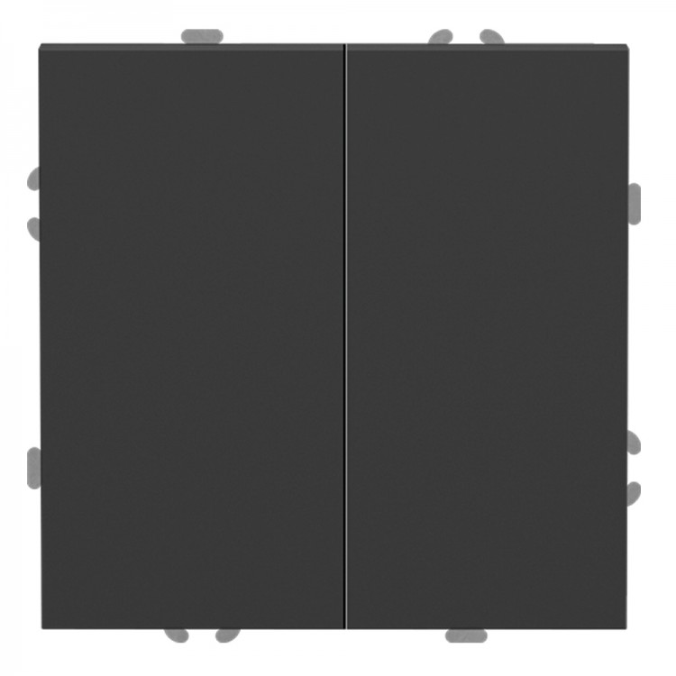 Вимикач 2-клавішний Ardero EV112V-B Soft 10А чорний