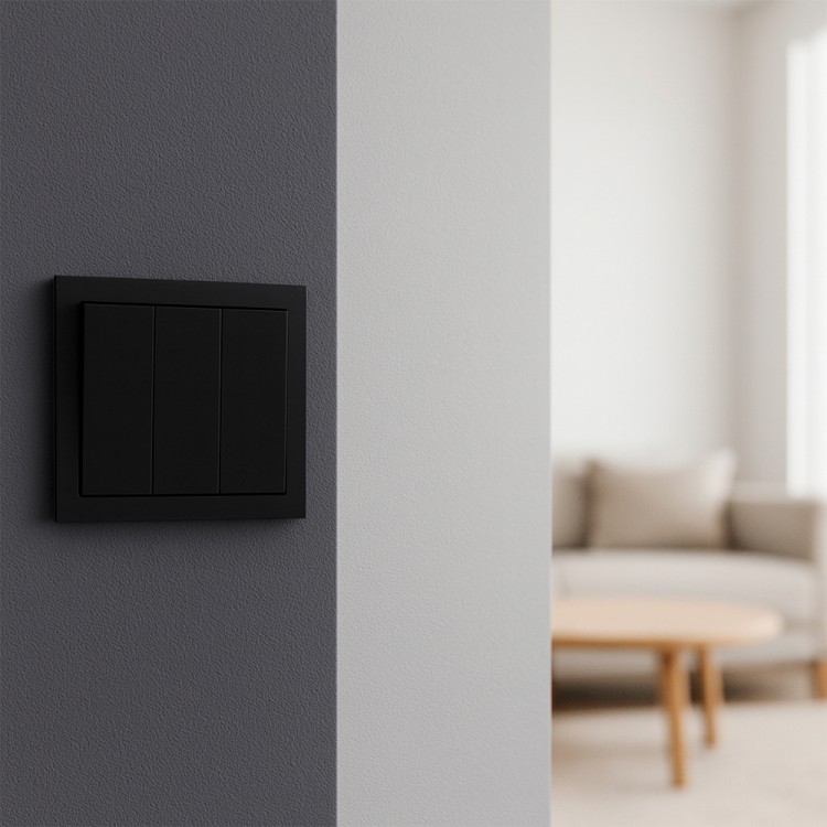 Вимикач 3-клавішний Ardero EV113-B Soft 10А чорний