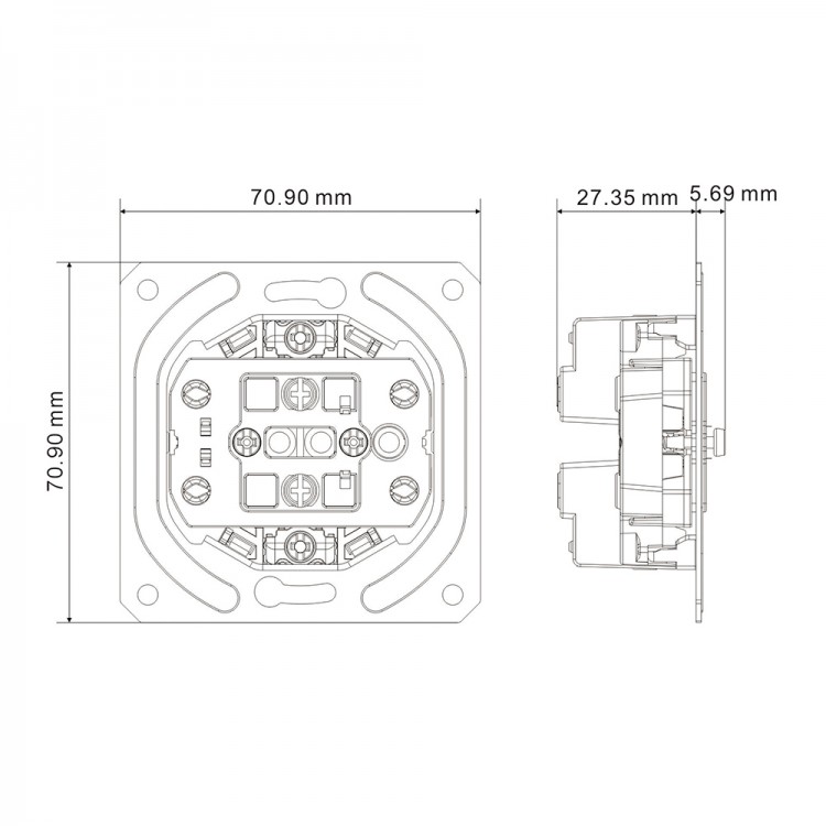 Розетка подвійна Ardero ER112-B Soft 16А без заземлення чорна