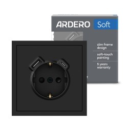 Розетка з додатковими виходами USB/Type-C Ardero ER123USB-B Soft 18W/20W із зазе..
