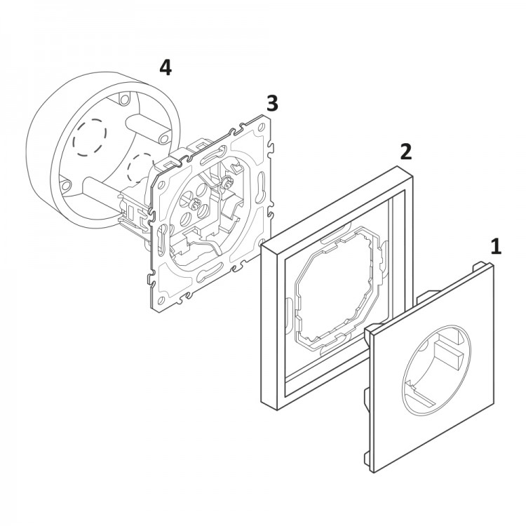 Розетка з додатковими виходами USB/Type-C Ardero ER123USB-B Soft 18W/20W із заземленням чорна