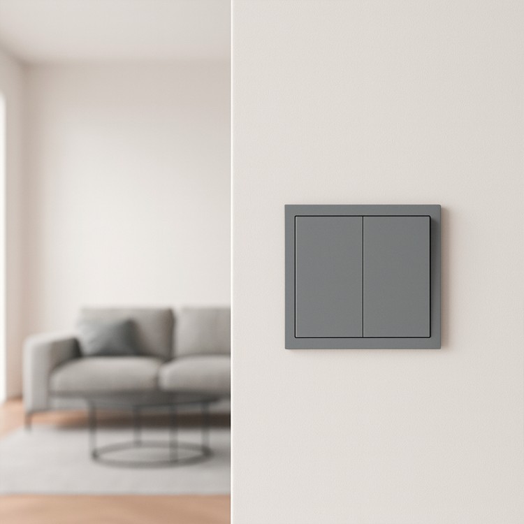 Вимикач 2-клавішний Ardero EV112V-G Soft 10А сірий