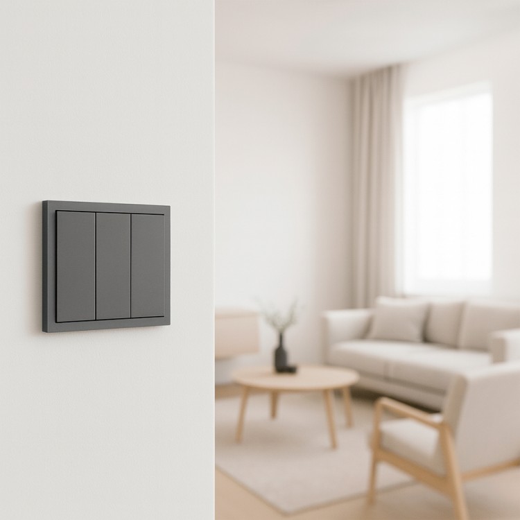 Вимикач 3-клавішний Ardero EV113-G Soft 10А сірий