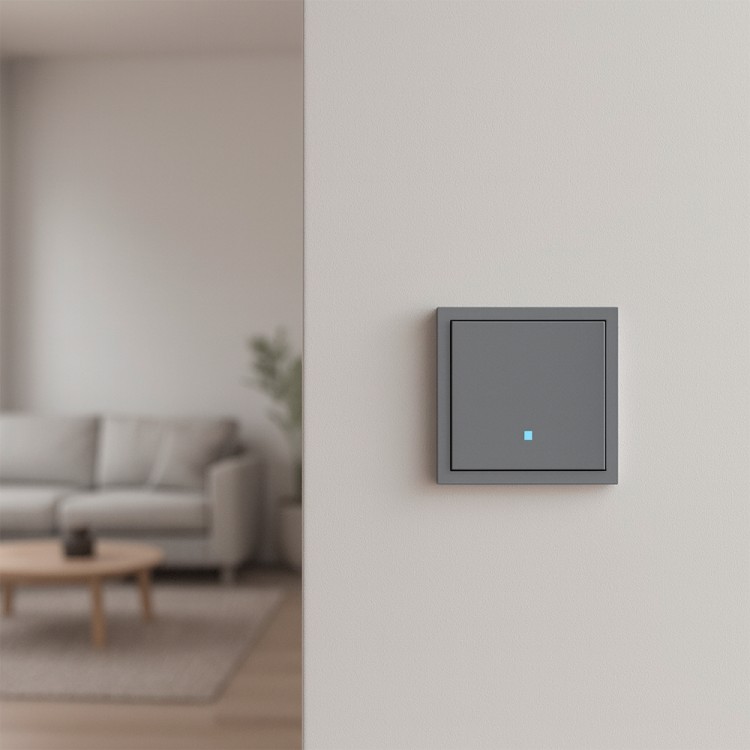 Вимикач 1-клавішний Ardero EV111L-G Soft 10А з підсвіткою сірий