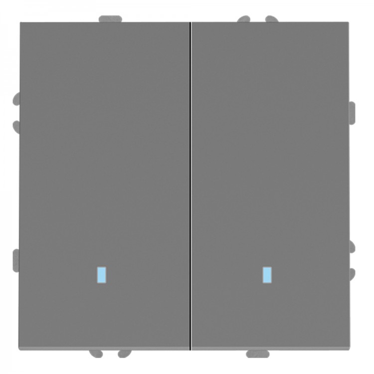 Вимикач 2-клавішний Ardero EV112L-G Soft 10А з підсвіткою сірий