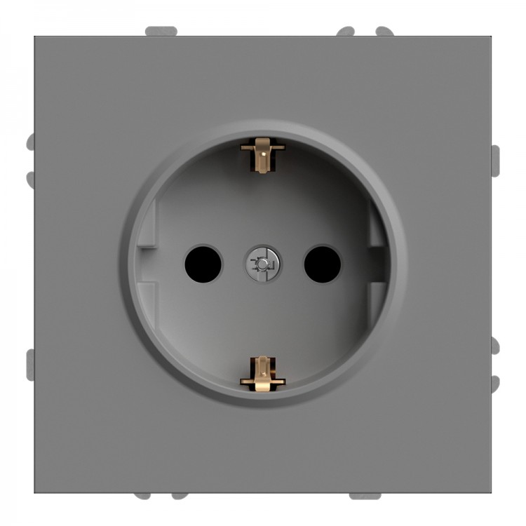 Розетка Ardero ER121-G Soft 16А із заземленням сіра