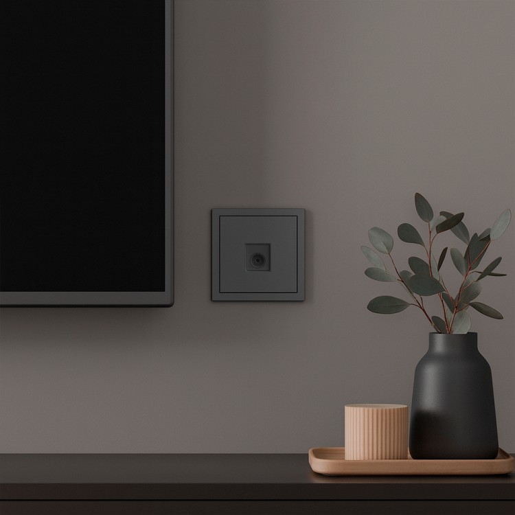 Розетка телевізійна Ardero ER141TV-G Soft сіра