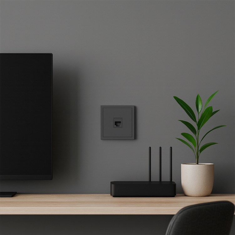 Розетка комп'ютерна Ardero ER151PC-G Soft сіра