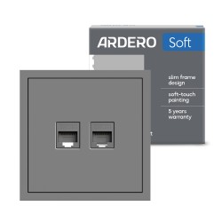 Розетка компьютерная двойная Ardero ER152PC-G Soft серая