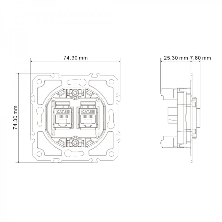 Розетка комп'ютерна подвійна Ardero ER152PC-G Soft сіра