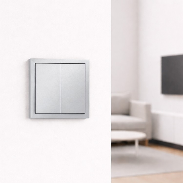 Вимикач 2-клавішний Ardero EV112V-S Soft 10А срібний