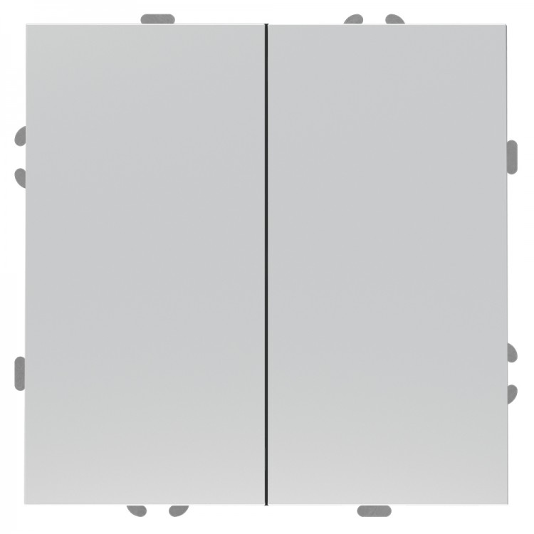 Вимикач 2-клавішний прохідний Ardero EV122-S Soft 10А срібний