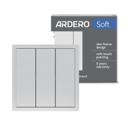 Вимикач 3-клавішний Ardero EV113-S Soft 10А срібний