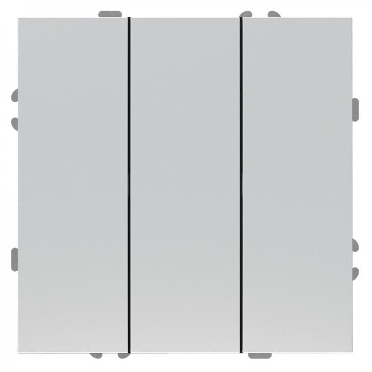 Вимикач 3-клавішний Ardero EV113-S Soft 10А срібний