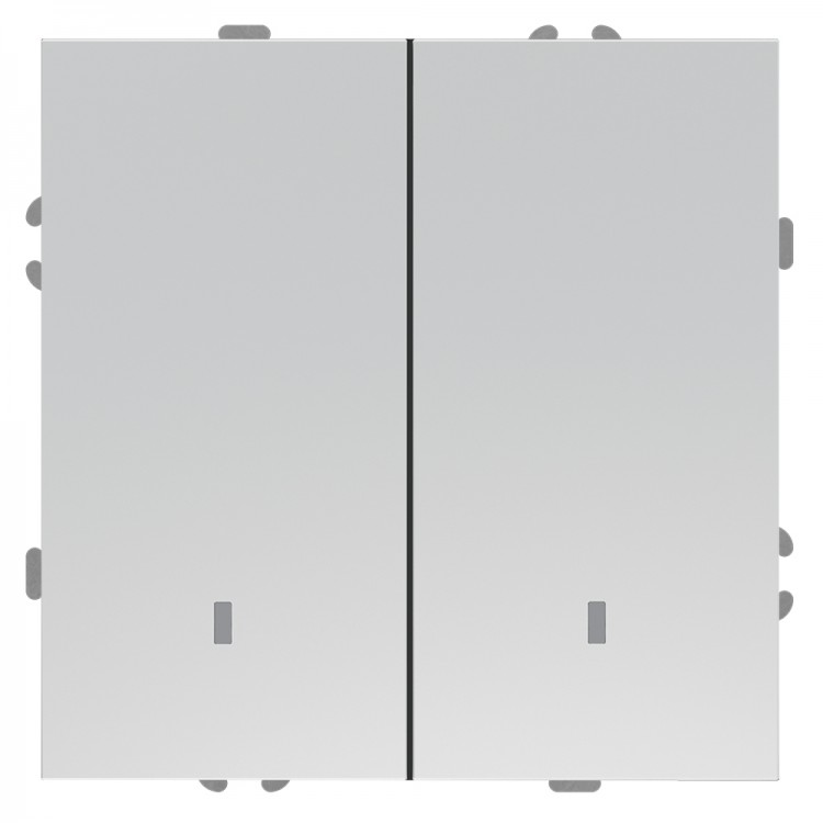 Вимикач 2-клавішний Ardero EV112L-S Soft 10А з підсвіткою срібний