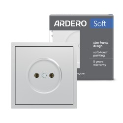Розетка Ardero ER111-S Soft 16А без заземлення срібна