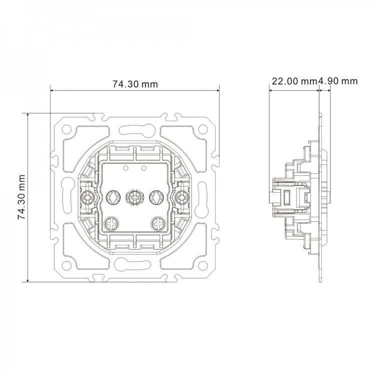 Розетка Ardero ER111-S Soft 16А без заземлення срібна