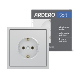 Розетка Ardero ER121-S Soft 16А із заземленням срібна