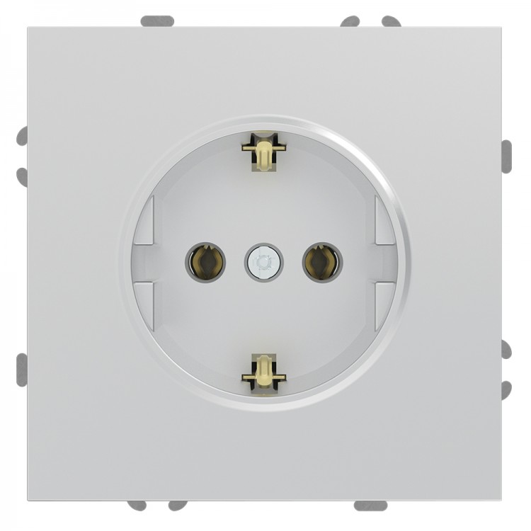 Розетка Ardero ER121-S Soft 16А із заземленням срібна