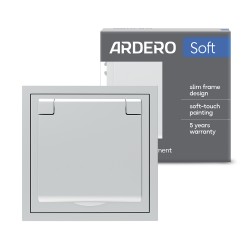 Розетка Ardero ER131-S Soft 16А із заземленням кришкою та шторками срібна