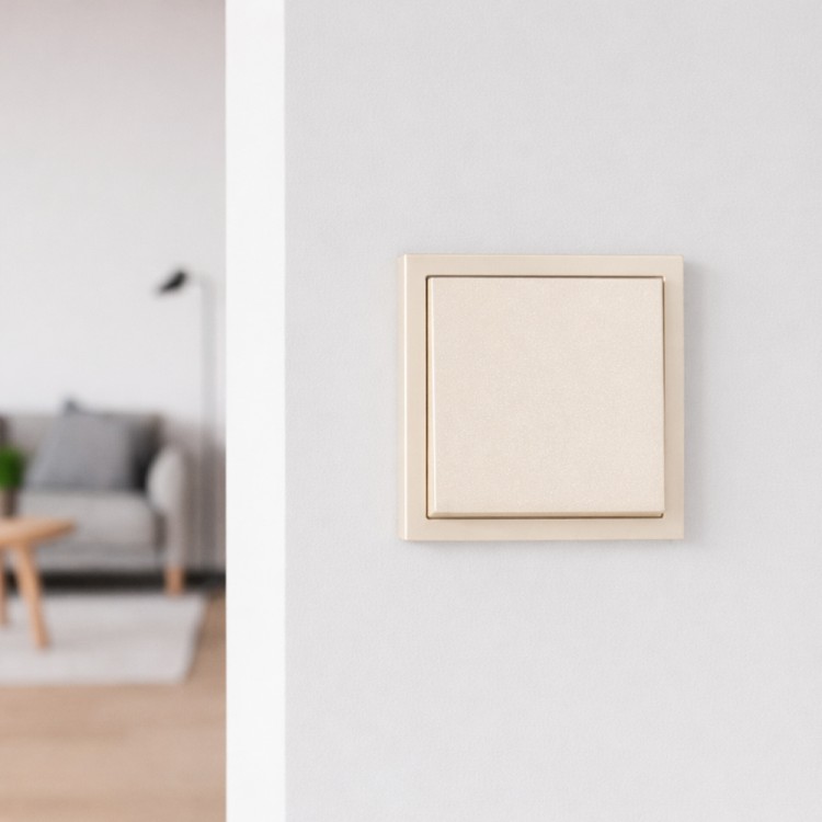 Вимикач 1-клавішний прохідний Ardero EV121-C Soft 10А шампань