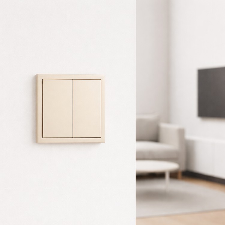 Вимикач 2-клавішний Ardero EV112V-C Soft 10А шампань