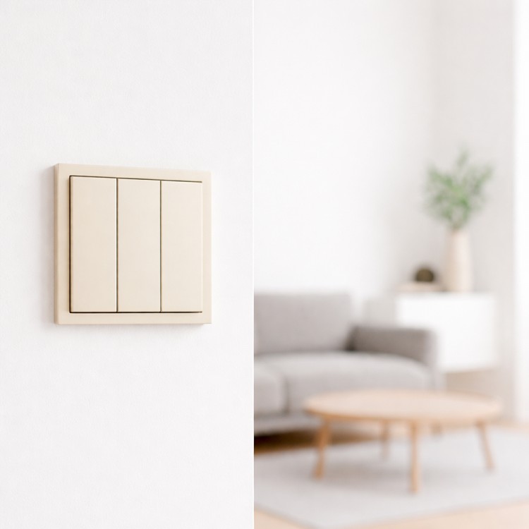 Вимикач 3-клавішний Ardero EV113-C Soft 10А шампань