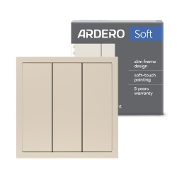 Вимикач 3-клавішний Ardero EV113-C Soft 10А шампань