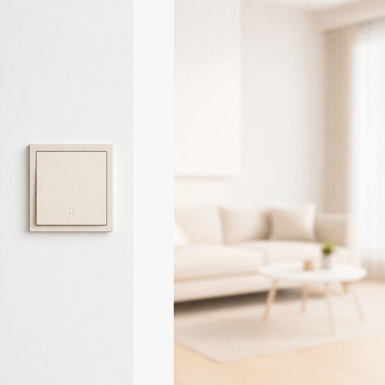 Вимикач 1-клавішний Ardero EV111L-C Soft 10А з підсвіткою шампань