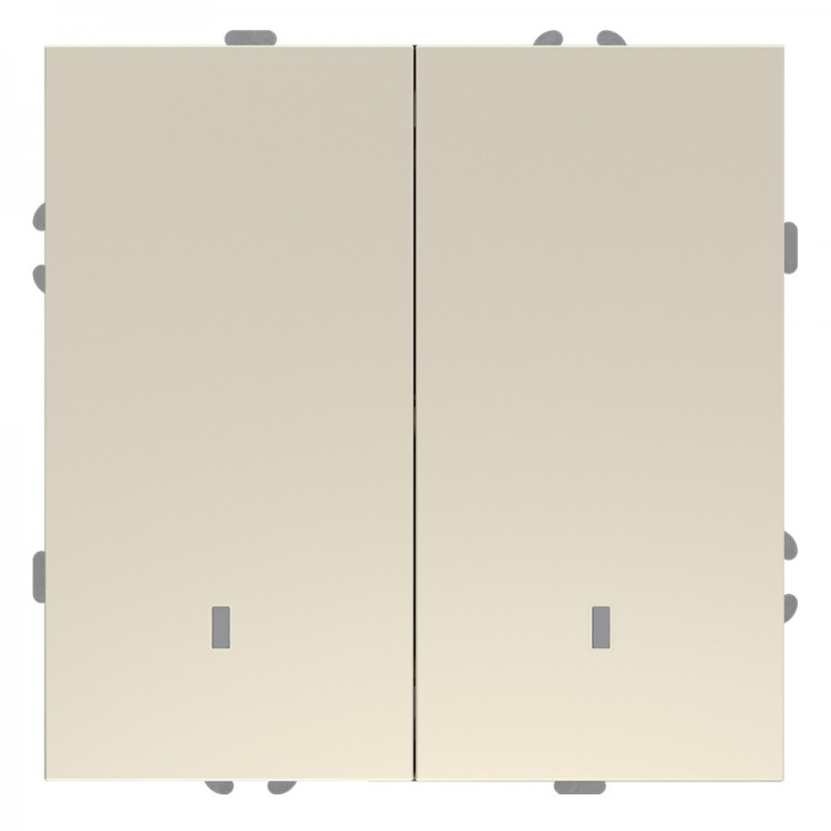 Вимикач 2-клавішний Ardero EV112L-C Soft 10А з підсвіткою шампань