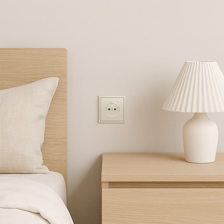 Розетка Ardero ER111-C Soft 16А без заземлення шампань