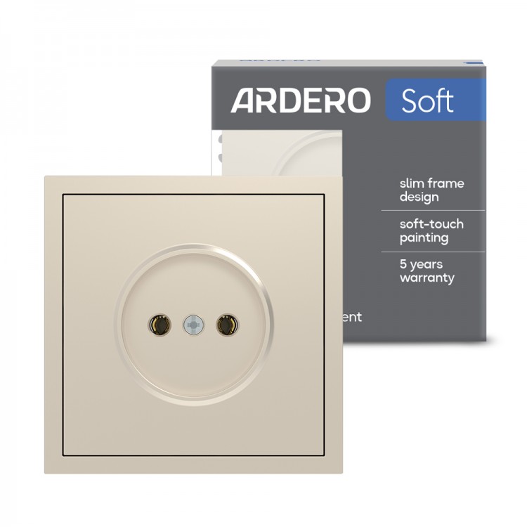 Розетка Ardero ER111-C Soft 16А без заземлення шампань