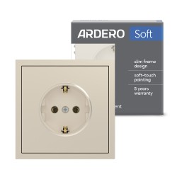 Розетка Ardero ER121-C Soft 16А із заземленням шампань