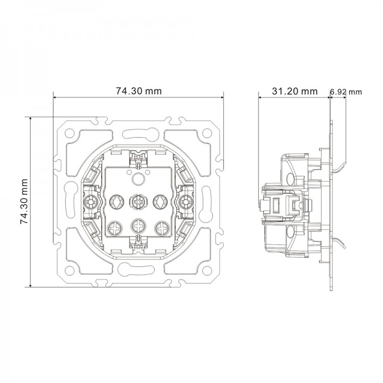 Розетка Ardero ER121-C Soft 16А із заземленням шампань