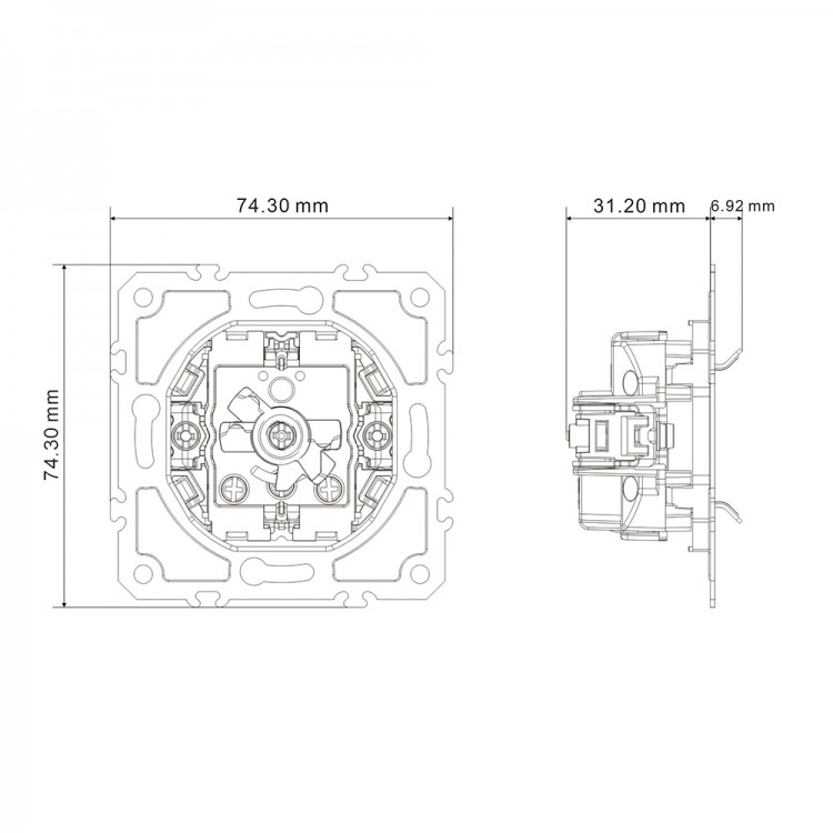 Розетка Ardero ER131-C Soft 16А із заземленням кришкою та шторками шампань