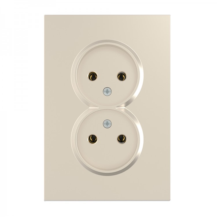 Розетка подвійна Ardero ER112-C Soft 16А без заземлення шампань