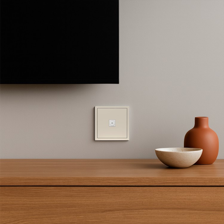 Розетка телевізійна Ardero ER141TV-C Soft шампань