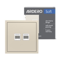 Розетка комп'ютерна подвійна Ardero ER152PC-C Soft шампань