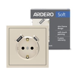 Розетка з додатковими виходами USB/Type-C Ardero ER123USB-C Soft 18W/20W із зазе..