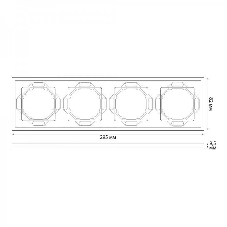 Рамка 4-місна Ardero EF104-C Soft шампань