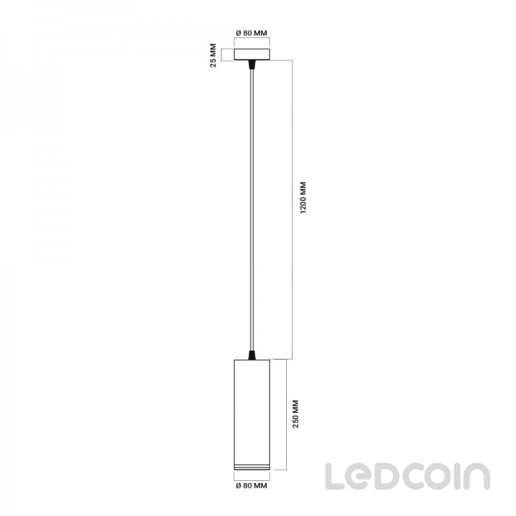 Накладной светильник Ledcoin ML426 Mero под лампу на подвесе черный
