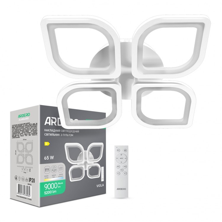 Світлодіодний накладний світильник Ardero AL6554ARD VIOLA 65Вт білий
