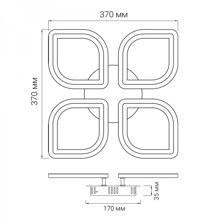 Світлодіодний накладний світильник Ardero AL6554ARD VIOLA 65Вт білий
