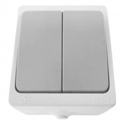 Вимикач 2-клавішний Ardero EV212-WG Siena 10А IP54 сірий